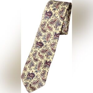EUC Christian Dior all-silk paisley vintage-style tie in beautiful yellow